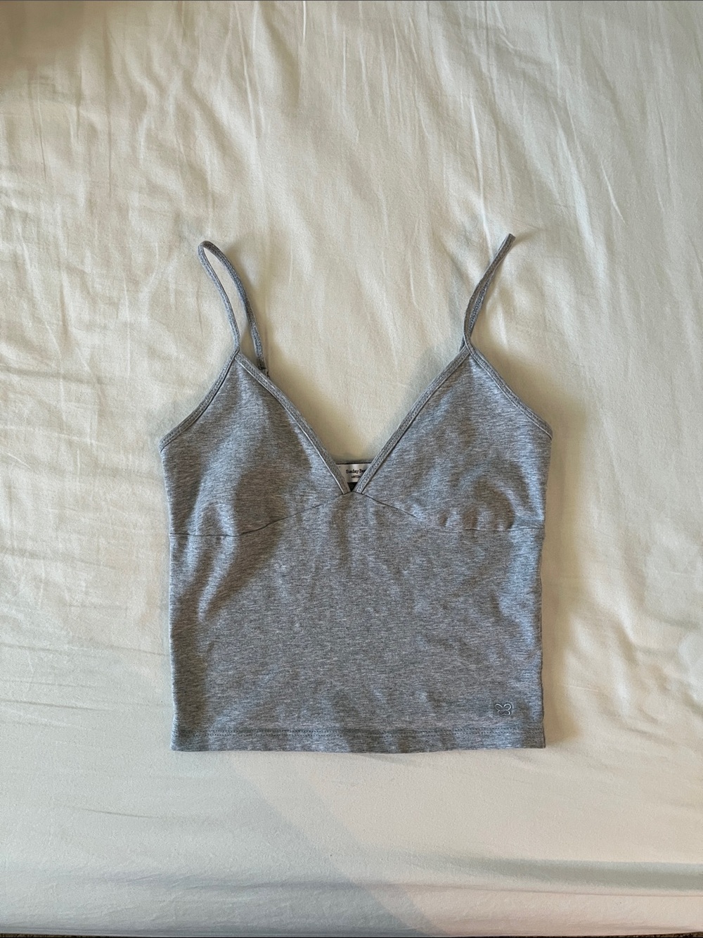 Aritzia Heather Gray V-Neck Spaghetti Strap Camisole